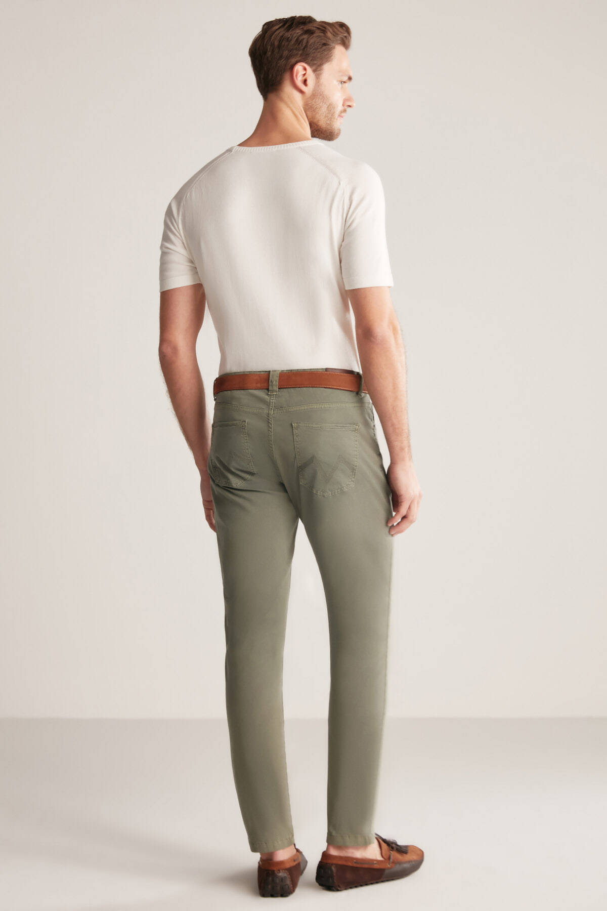 Slim Fit 5 Cep Haki Chino Pantolon