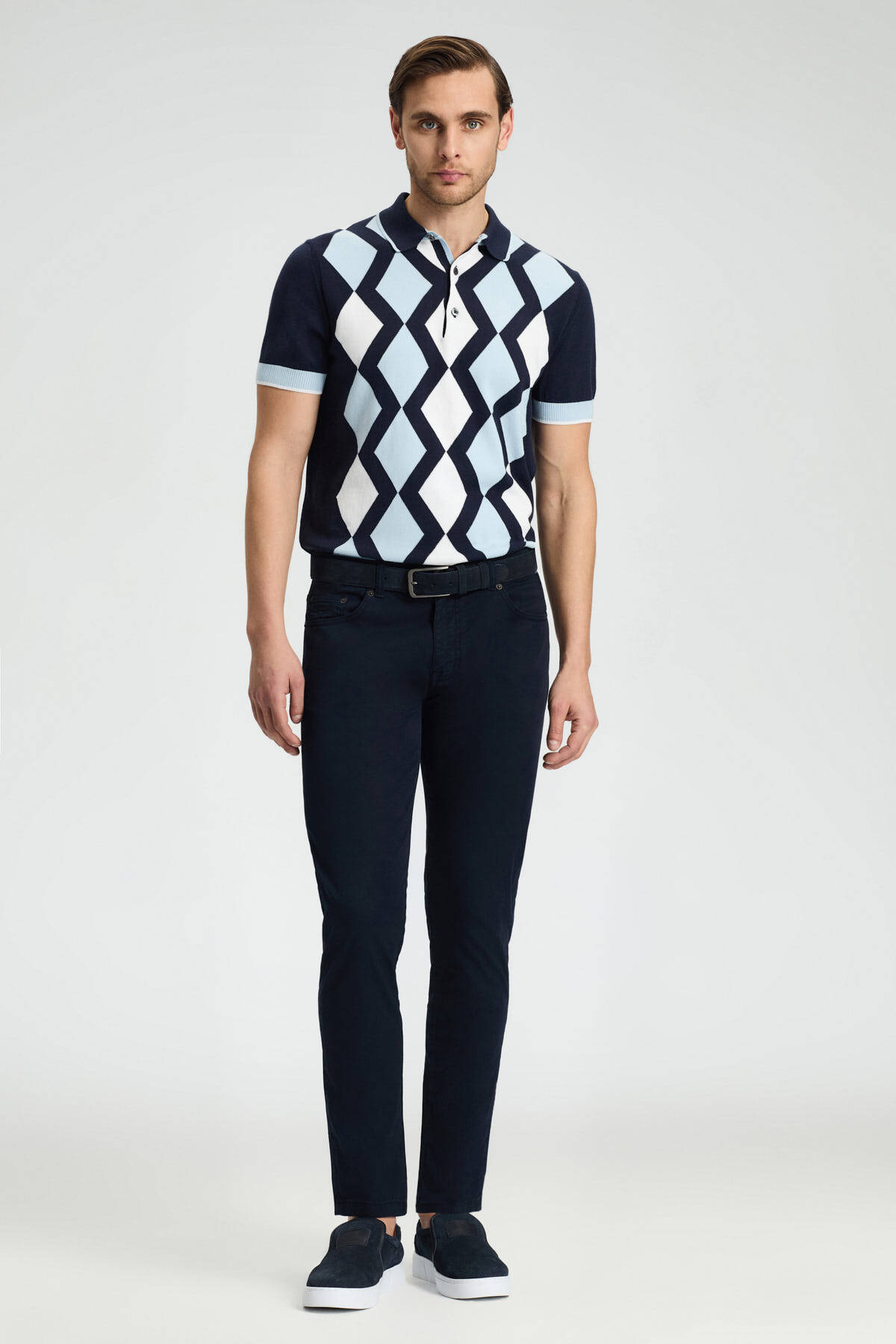 Slim Fit 5 Cep Lacivert Chino Pantolon