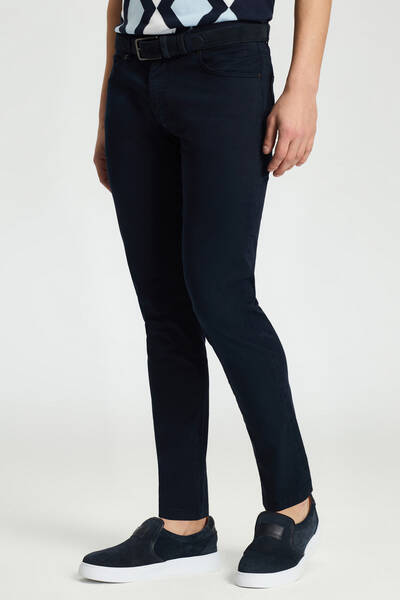 Slim Fit 5 Cep Lacivert Chino Pantolon - Hemington
