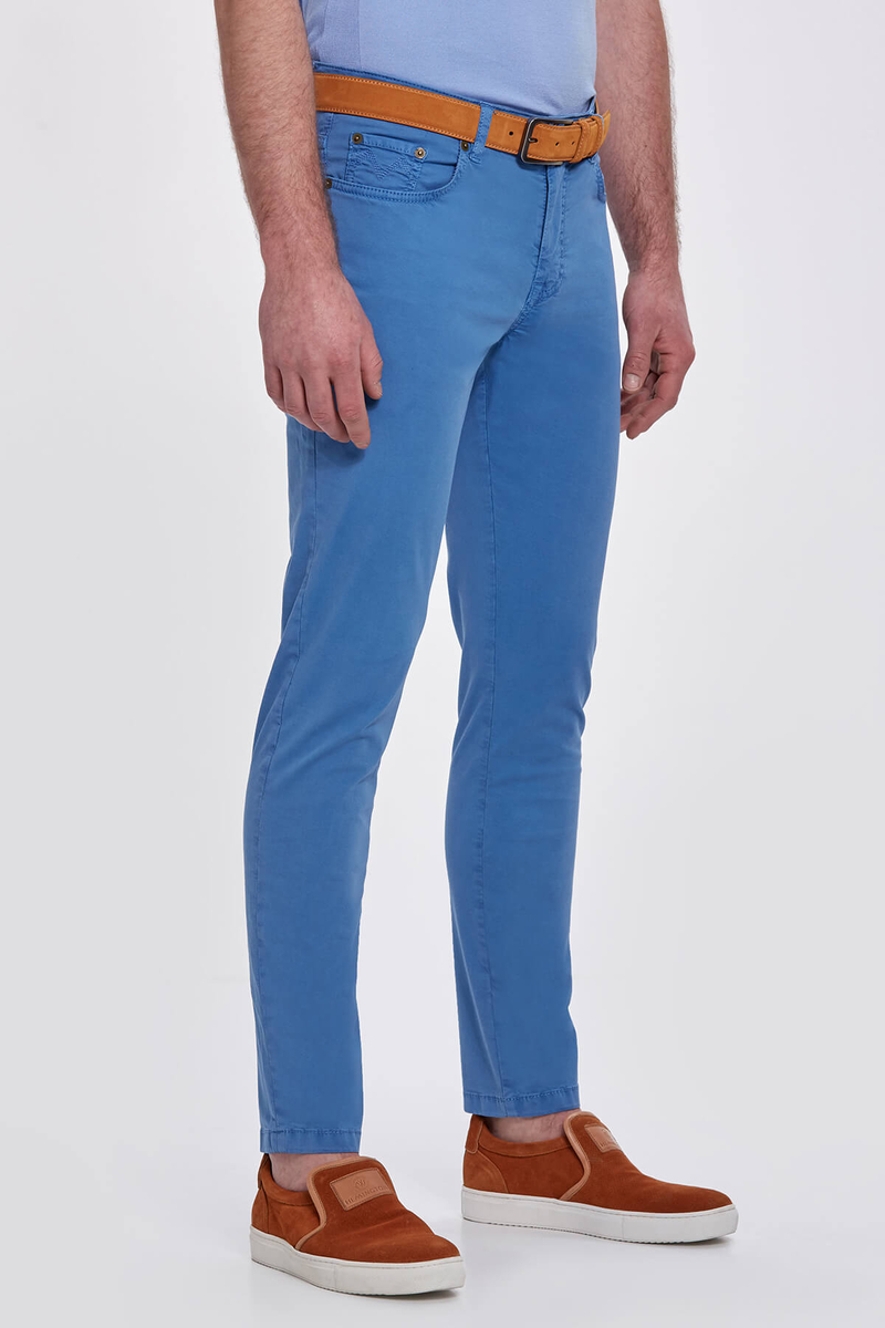 Hemington Slim Fit 5 Cep Mavi Yazlık Pantolon. 2