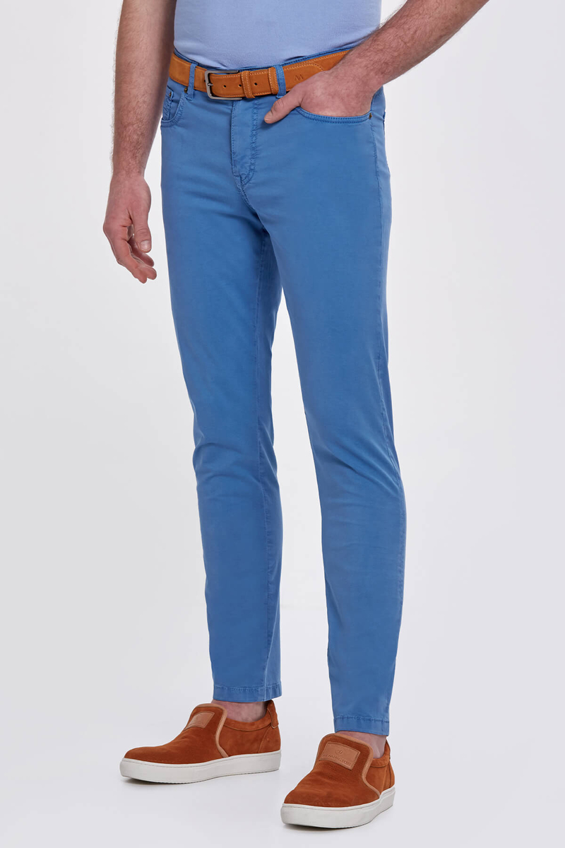 Hemington Slim Fit 5 Cep Mavi Yazlık Pantolon. 4