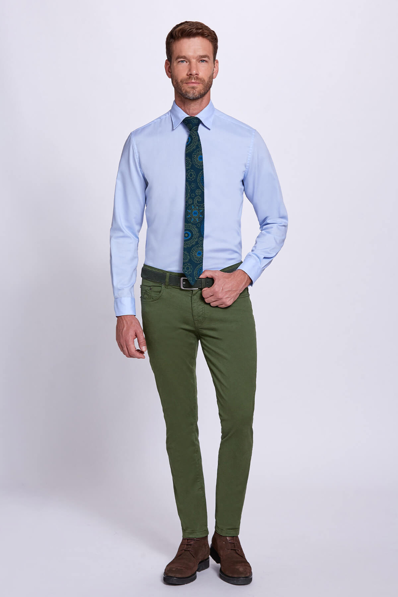 Hemington Slim Fit 5 Cep Yeşil Pantolon. 2