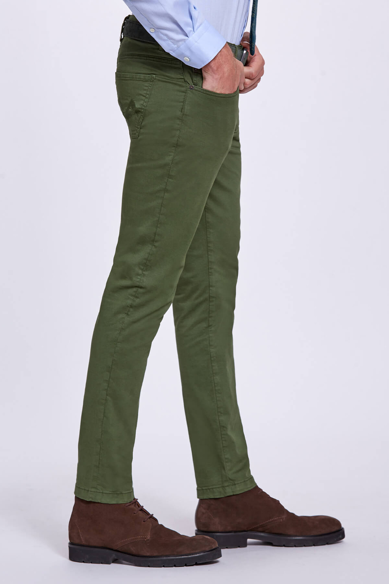Hemington Slim Fit 5 Cep Yeşil Pantolon. 3