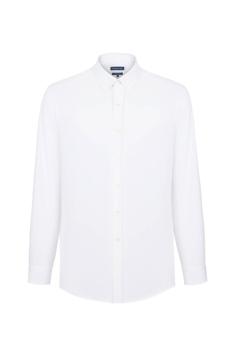Hemington Slim Fit Beyaz Spor Gömlek. 8