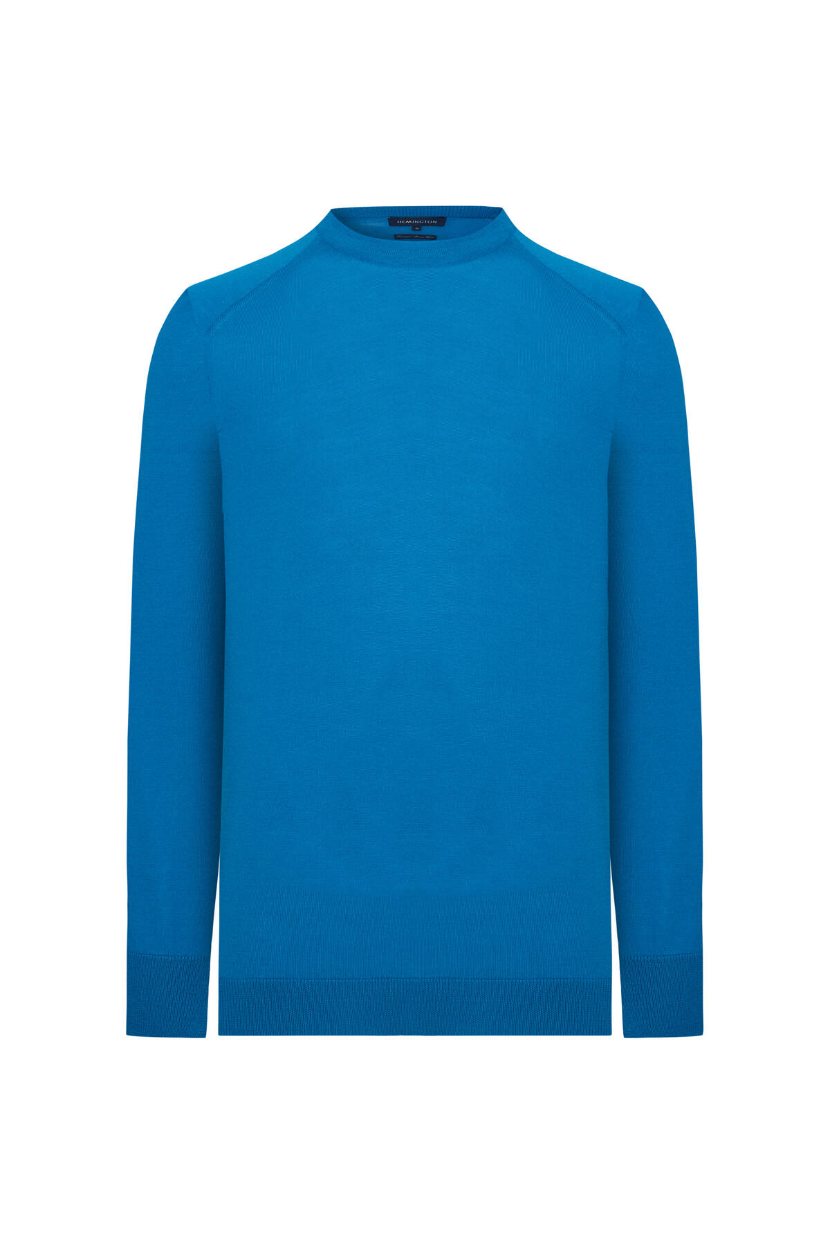 Extrafine Merino Mavi Bisiklet Yaka Triko