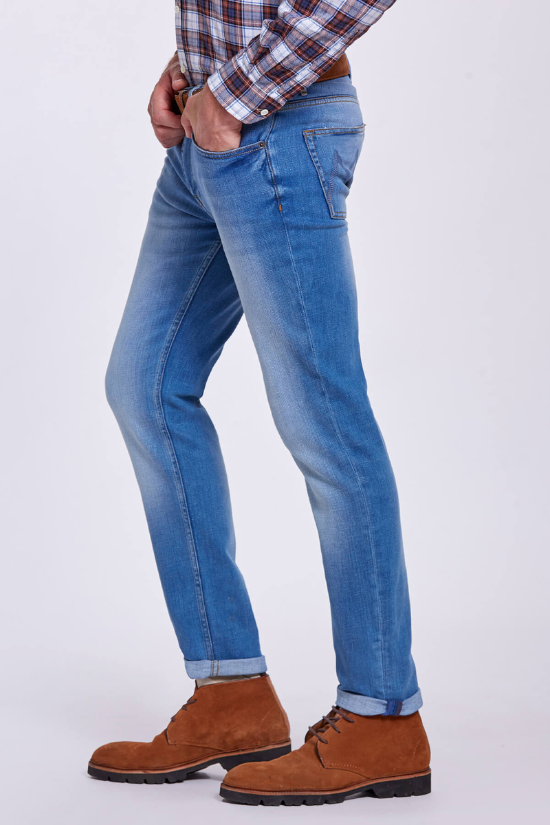 Hemington Slim Fit Buz Mavisi Denim Pantolon. 3