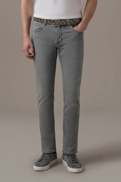 Slim Fit Gri Denim Pantolon - Hemington