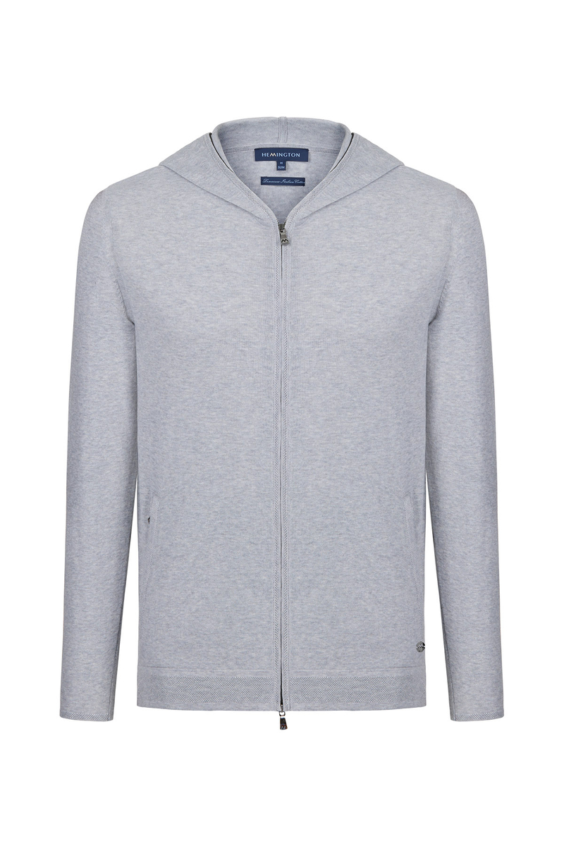 Hemington Slim Fit Gri Kapüşonlu İnce Hırka. 9 Hemington Slim Fit Gri Kapüşonlu İnce Hırka. 9