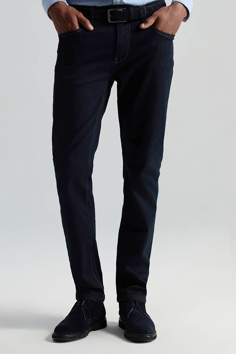Slim Fit Lacivert 5 Cepli Denim Pantolon