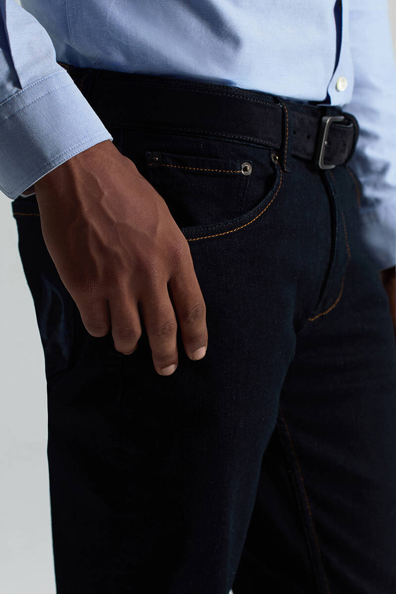 Slim Fit Lacivert 5 Cepli Denim Pantolon