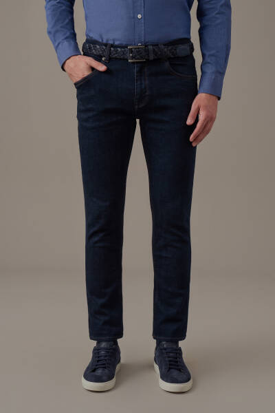 Slim Fit Lacivert 5 Cepli Denim Pantolon - Hemington