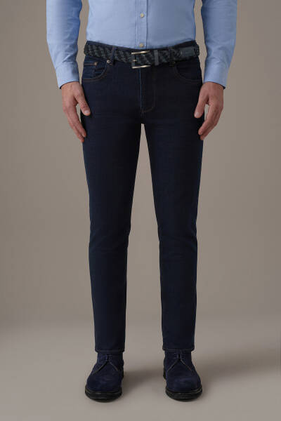 Slim Fit Lacivert 5 Cepli Denim Pantolon - Hemington