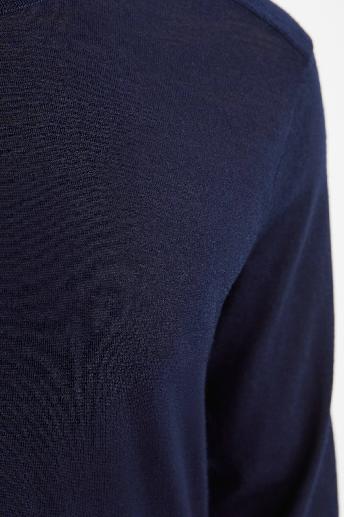 Slim Fit Lacivert Activewear Merino Yün Triko