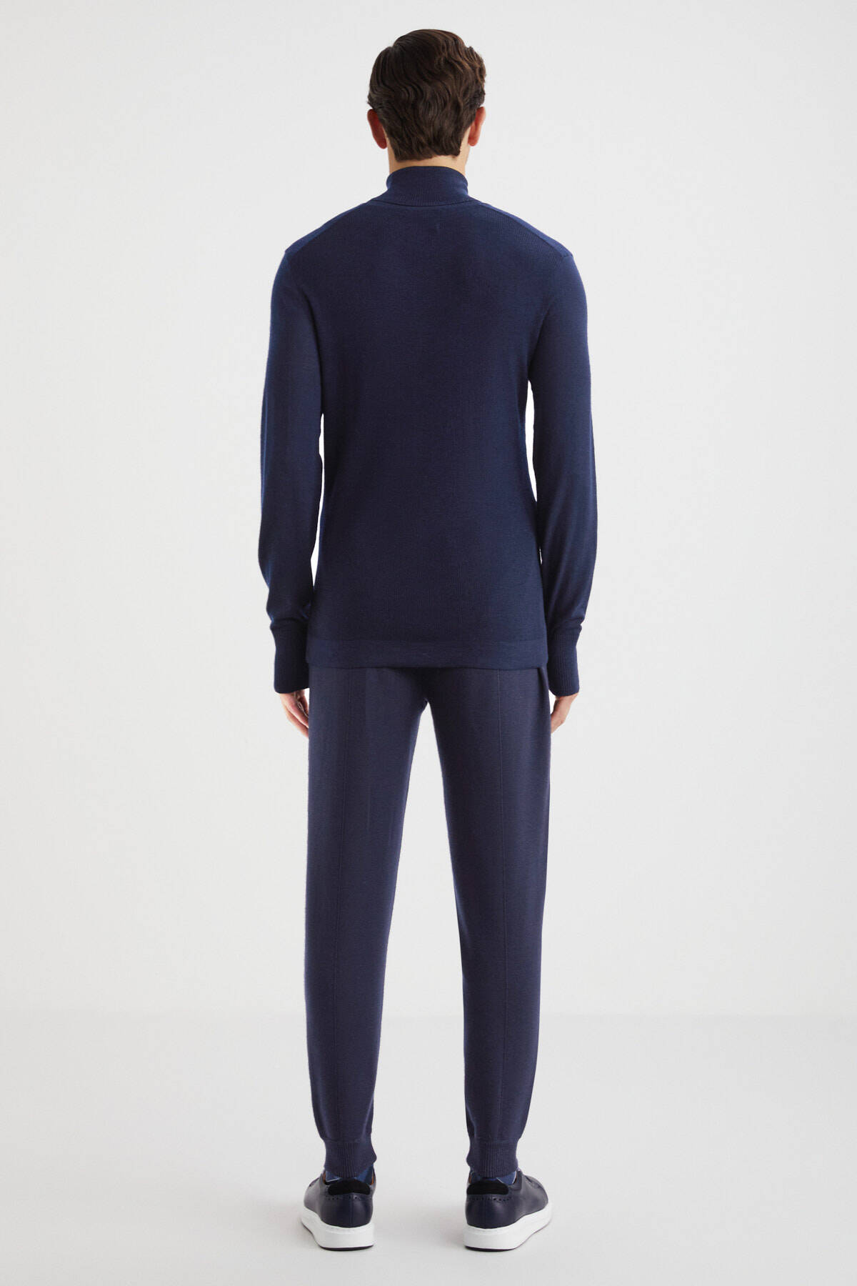 Slim Fit Lacivert Activewear Merino Yün Triko