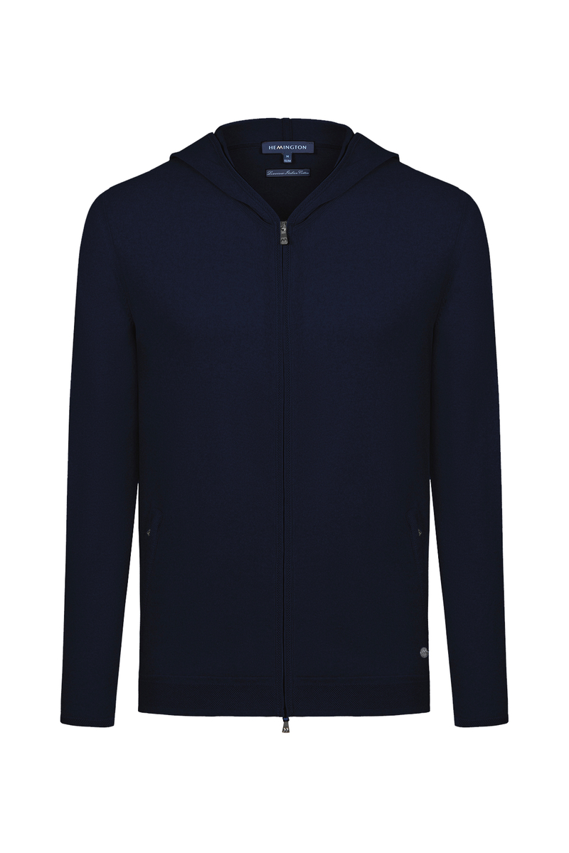Hemington Slim Fit Lacivert Kapüşonlu İnce Hırka. 8 Hemington Slim Fit Lacivert Kapüşonlu İnce Hırka. 8