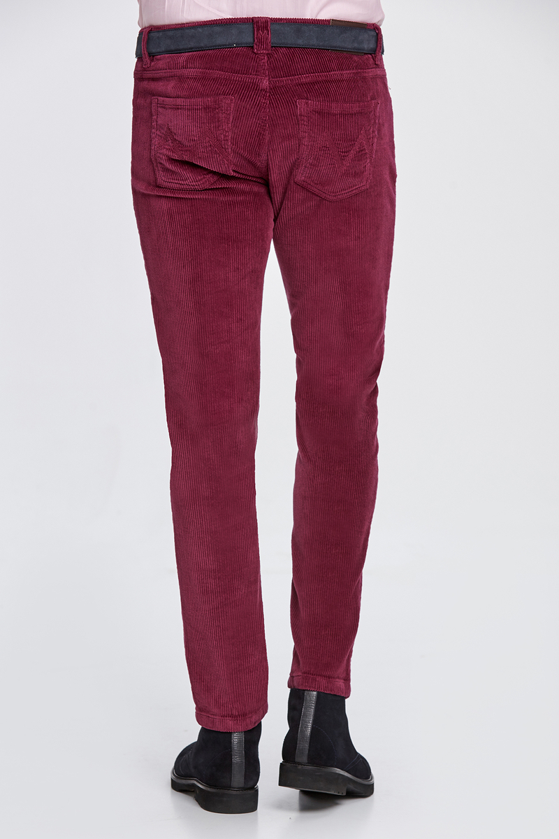 Hemington Slim Fit Magenta Kadife Pantolon. 1