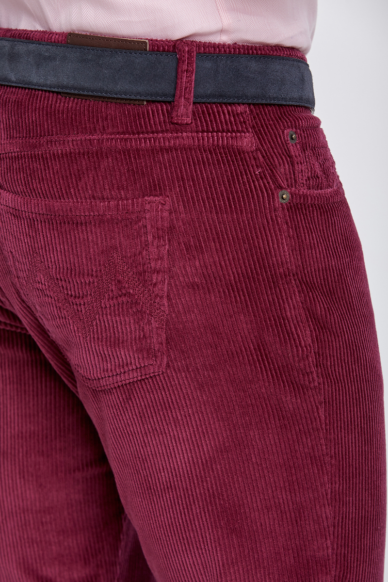 Hemington Slim Fit Magenta Kadife Pantolon. 6