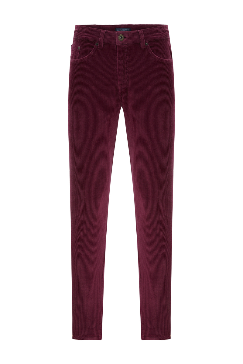 Hemington Slim Fit Magenta Kadife Pantolon. 7