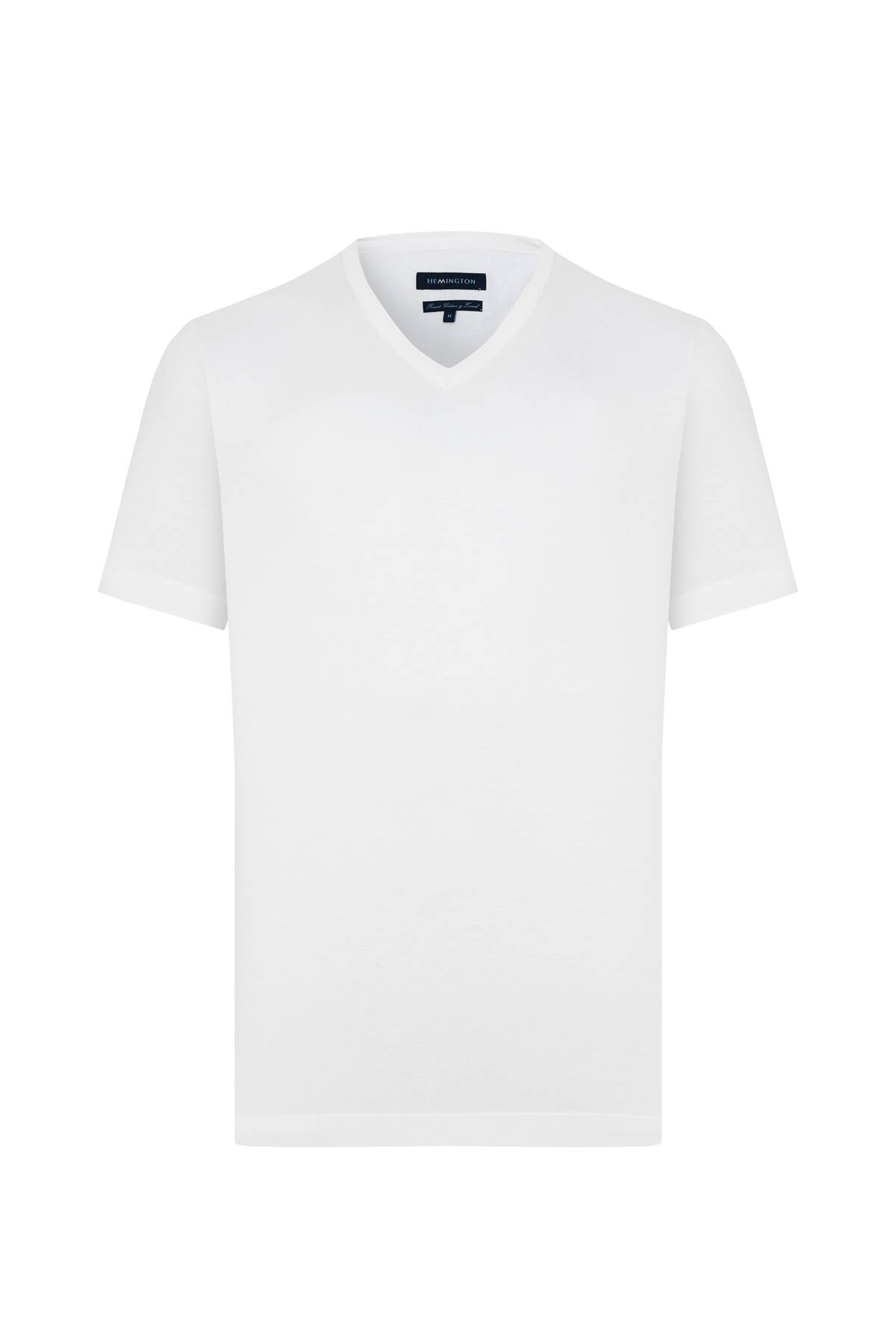 Supima Pamuk V Yaka Tencel Beyaz T-Shirt