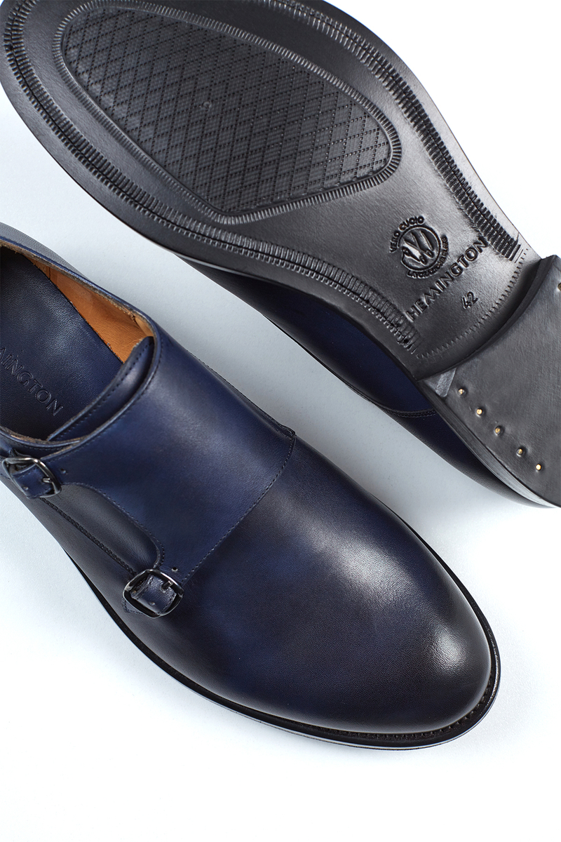 Hemington Tokalı El Yapımı Lacivert Klasik Deri Ayakkabı. 5