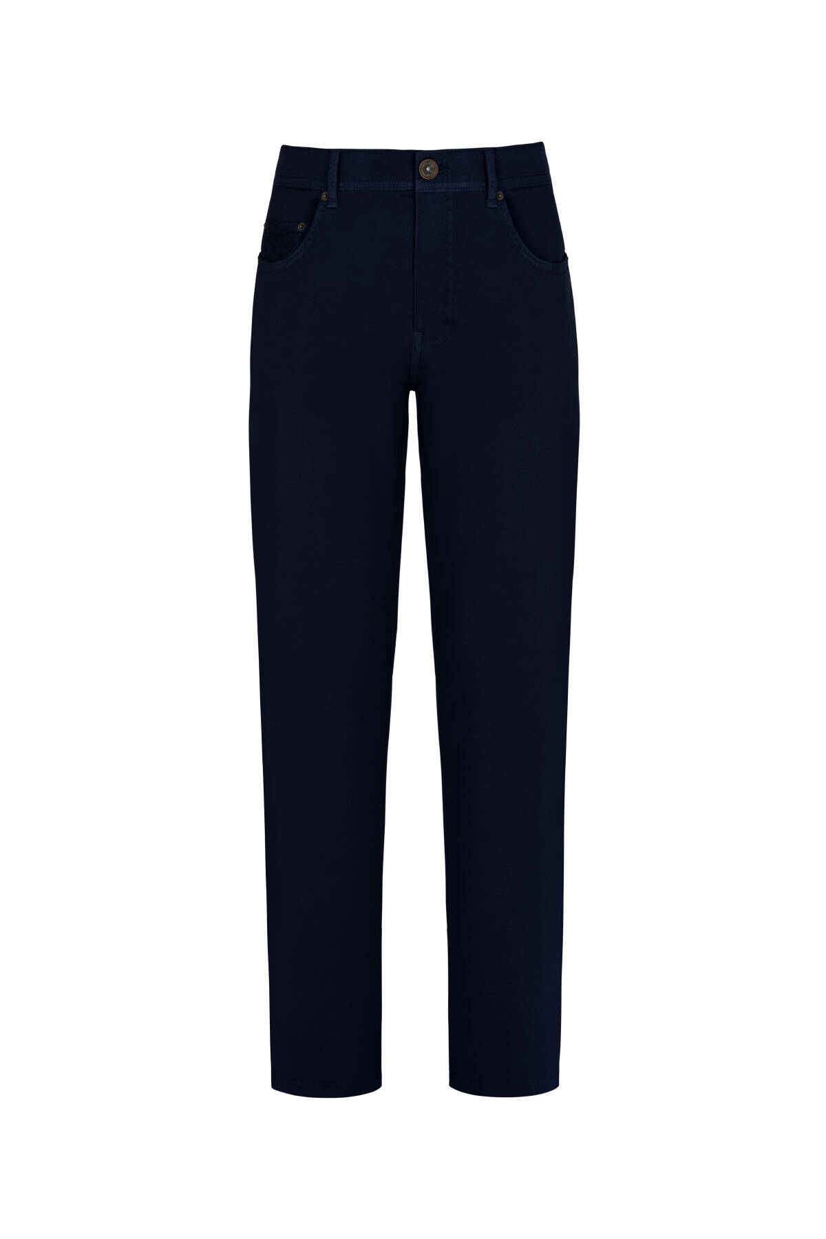 Pamuk Karışım Slim Fit 5 Cep Lacivert Chino Pantolon