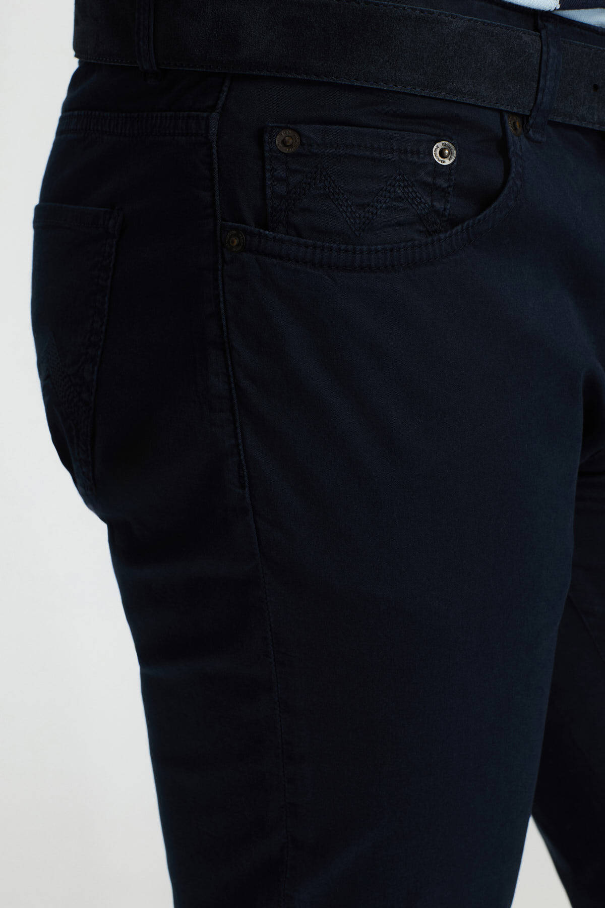 Pamuk Karışım Slim Fit 5 Cep Lacivert Chino Pantolon