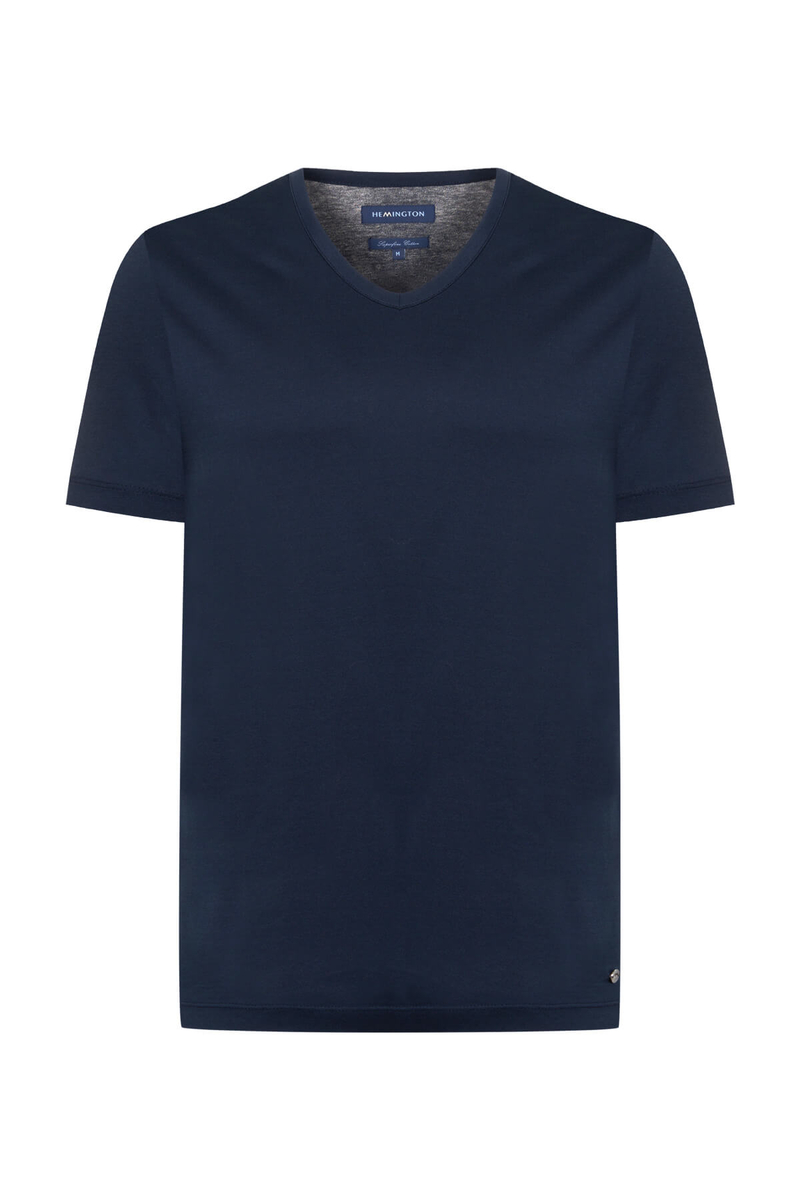 Hemington Lacivert V Yaka Basic T-Shirt. 7