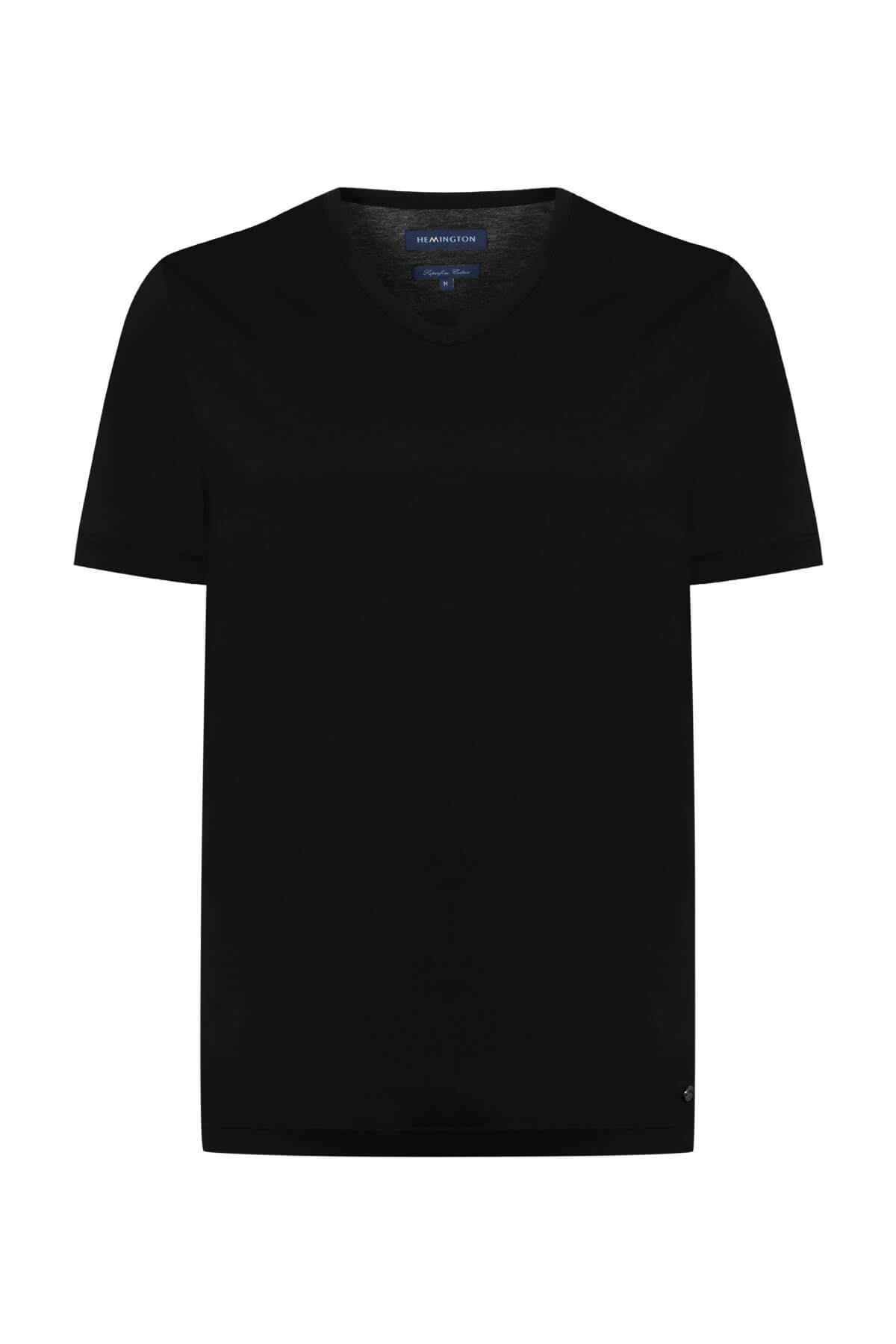 Siyah V Yaka Basic T-Shirt