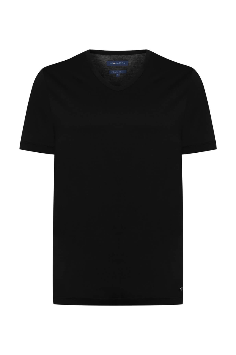 Hemington Siyah V Yaka Basic T-Shirt. 7