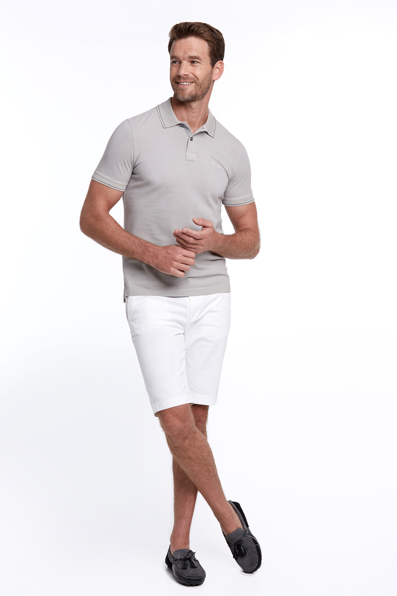 Hemington Vintage Görünümlü Açık Gri Polo Yaka T-Shirt. 2 Hemington Vintage Görünümlü Açık Gri Polo Yaka T-Shirt. 2