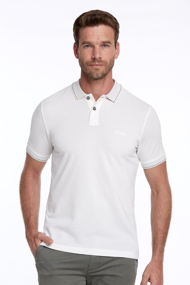 Hemington Vintage Görünümlü Kırık Beyaz Polo Yaka T-Shirt. 3 Hemington Vintage Görünümlü Kırık Beyaz Polo Yaka T-Shirt. 3