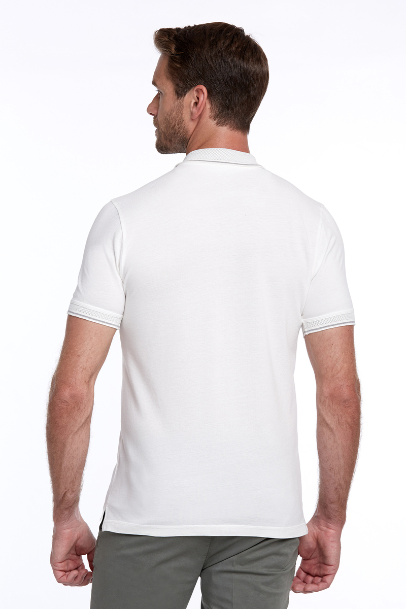 Hemington Vintage Görünümlü Kırık Beyaz Polo Yaka T-Shirt. 4