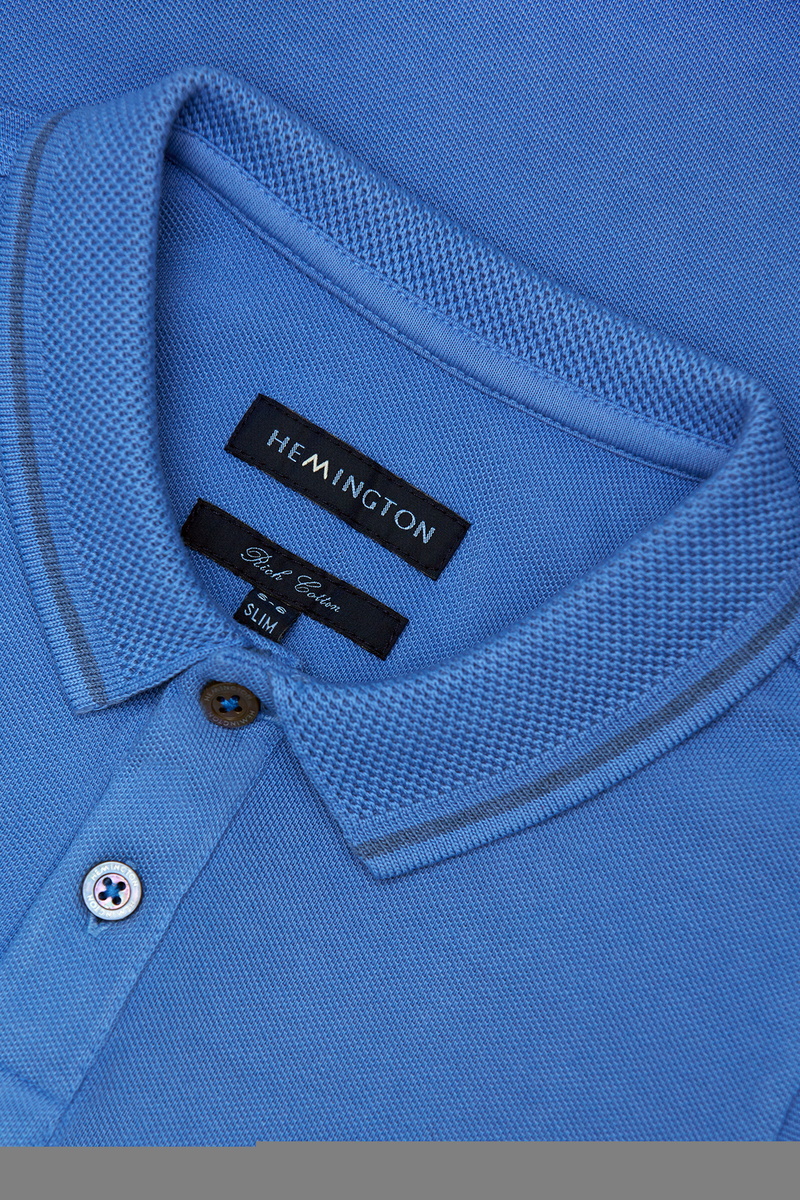 Hemington Vintage Görünümlü Mavi Polo Yaka Çocuk T-Shirt. 3