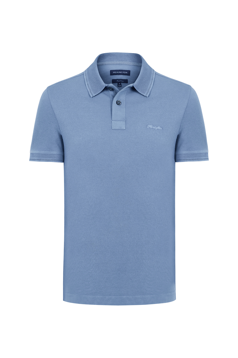 Hemington Vintage Görünümlü Mavi Polo Yaka T-Shirt. 8 Hemington Vintage Görünümlü Mavi Polo Yaka T-Shirt. 8