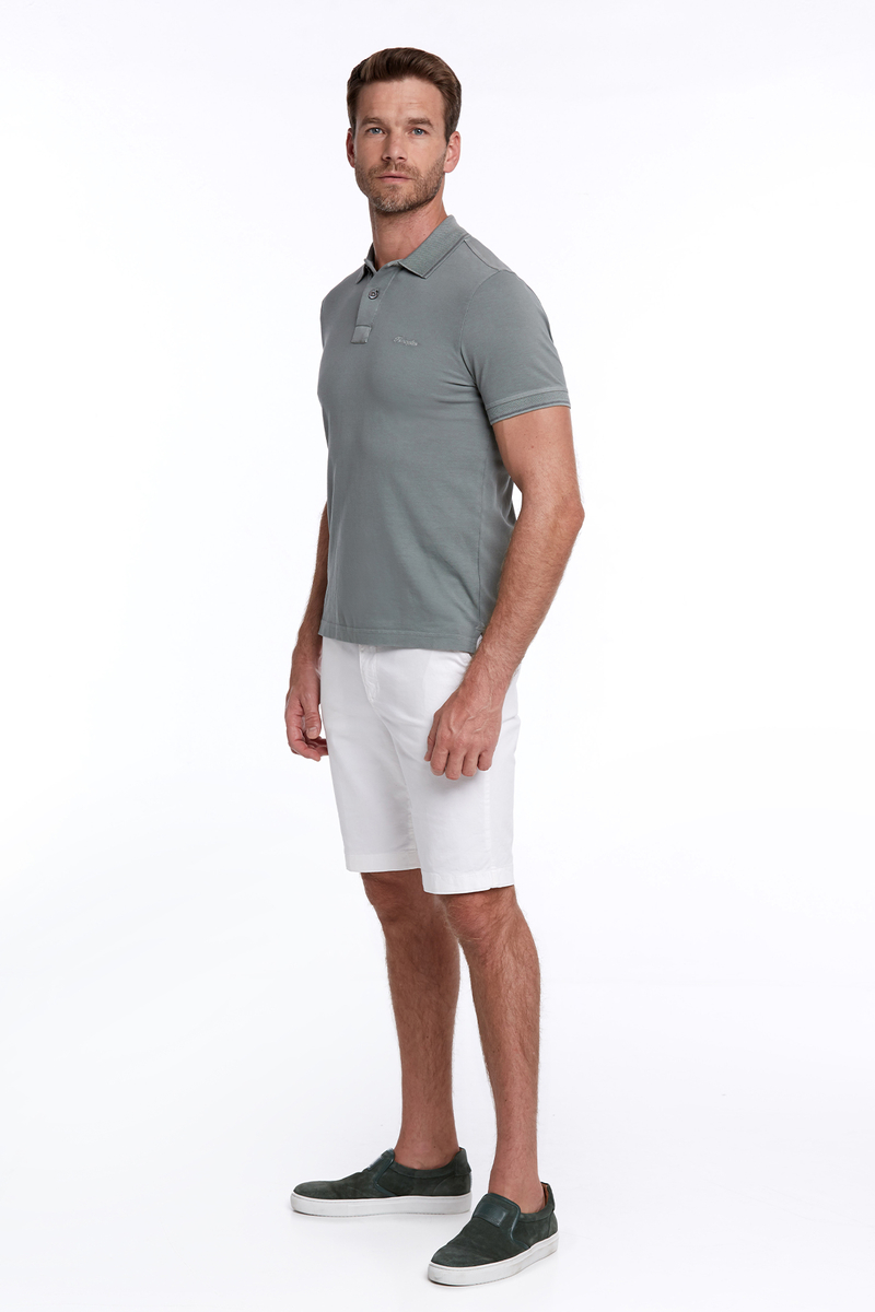 Hemington Vintage Görünümlü Polo Yaka Haki T-Shirt. 2 Hemington Vintage Görünümlü Polo Yaka Haki T-Shirt. 2