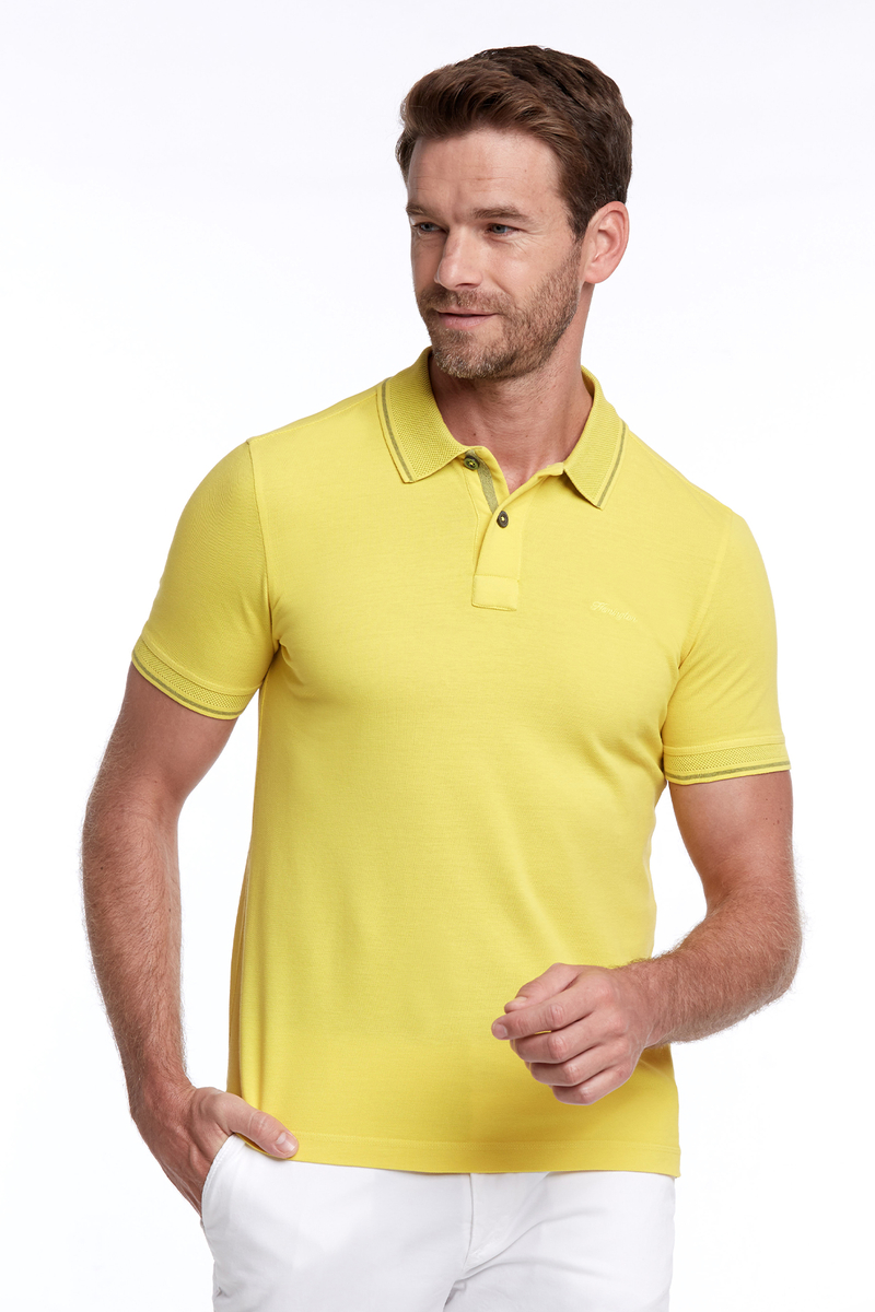 Hemington Vintage Görünümlü Sarı Polo Yaka T-Shirt. 1 Hemington Vintage Görünümlü Sarı Polo Yaka T-Shirt. 1