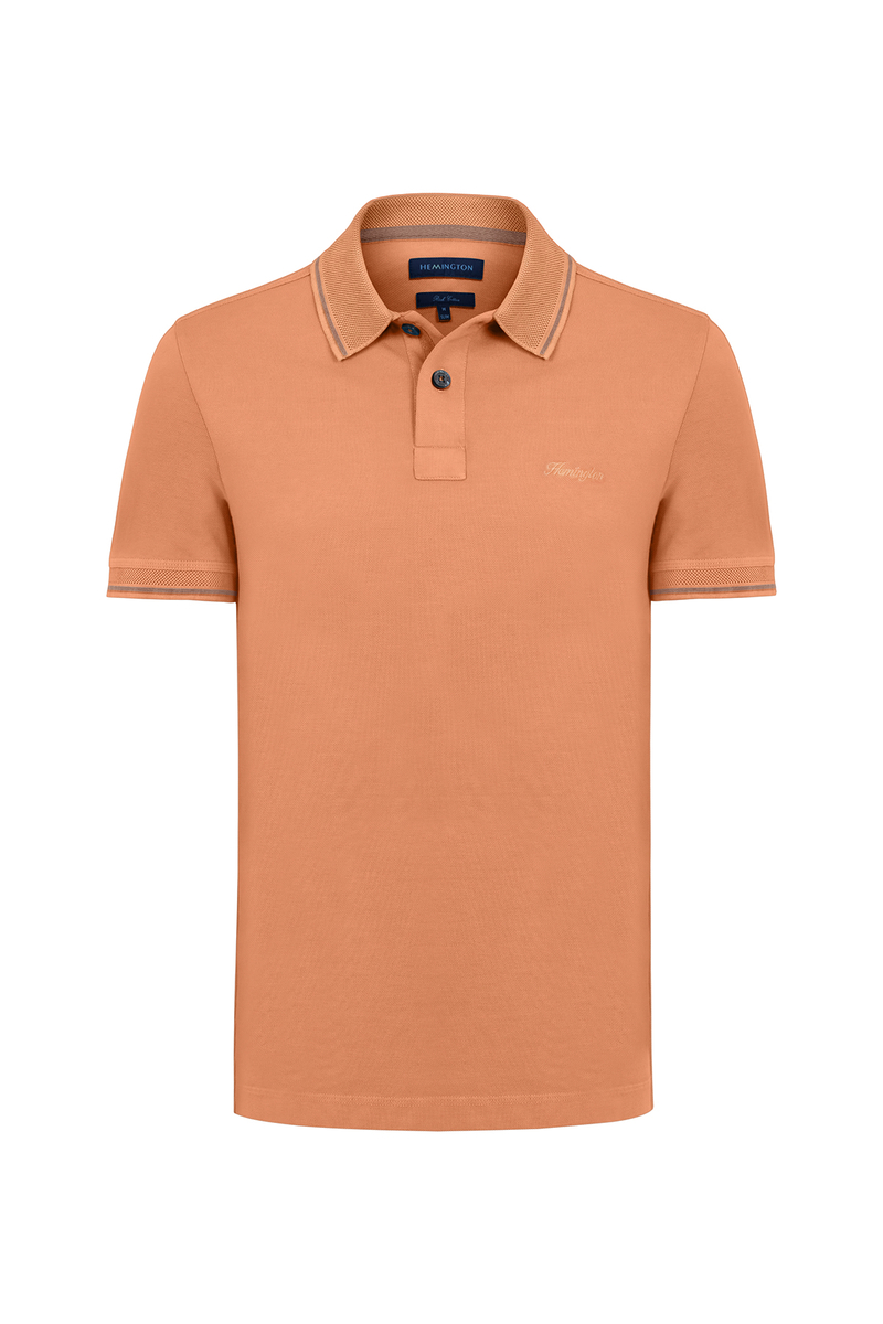 Hemington Vintage Görünümlü Turuncu Polo Yaka T-Shirt. 4 Hemington Vintage Görünümlü Turuncu Polo Yaka T-Shirt. 4