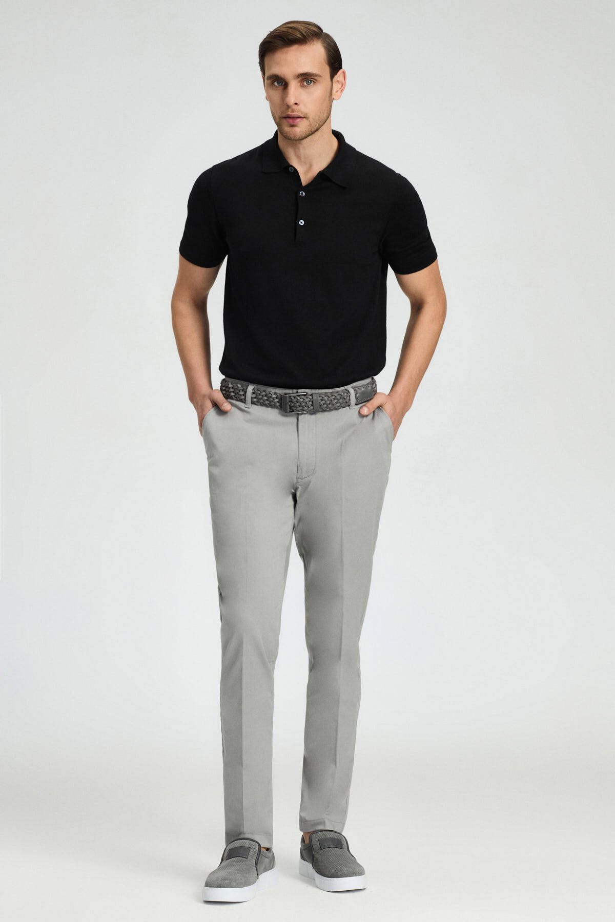 Açık Gri Yazlık Chino Pantolon
