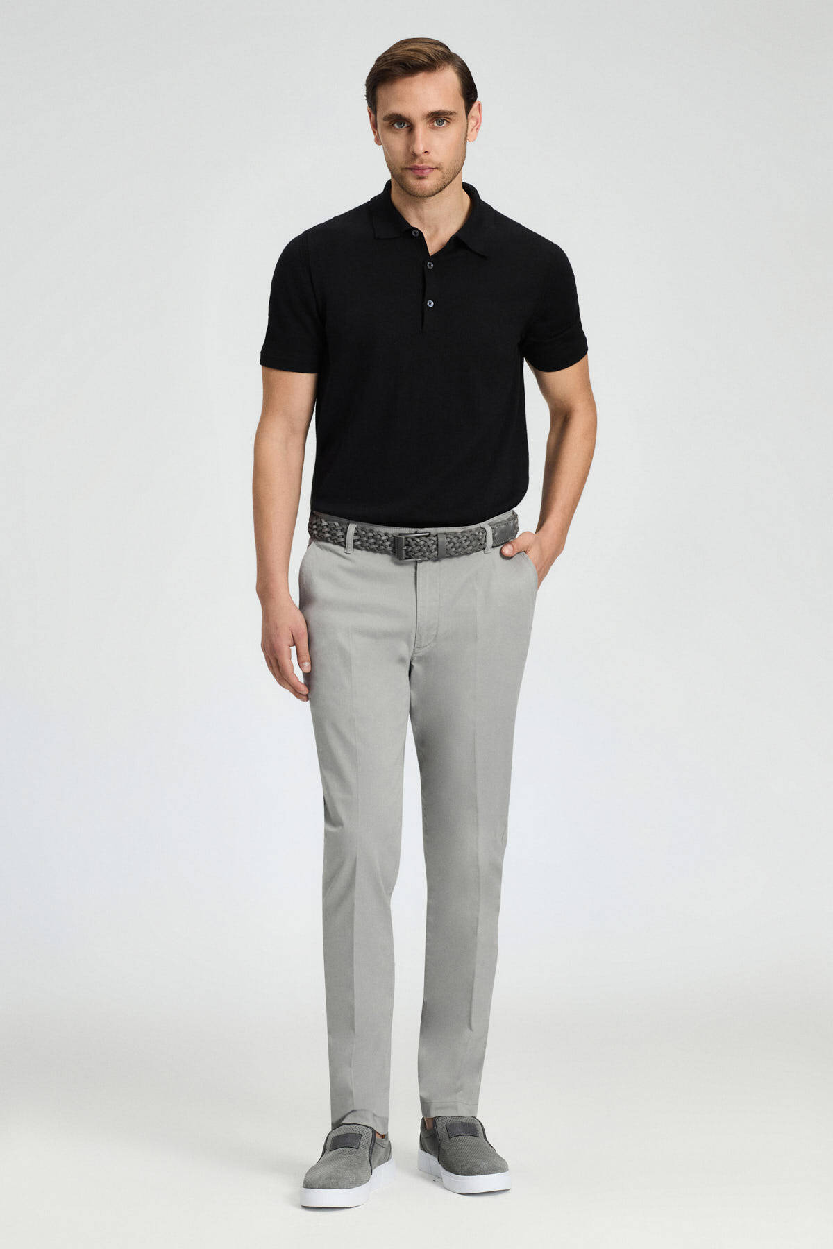 Açık Gri Yazlık Chino Pantolon