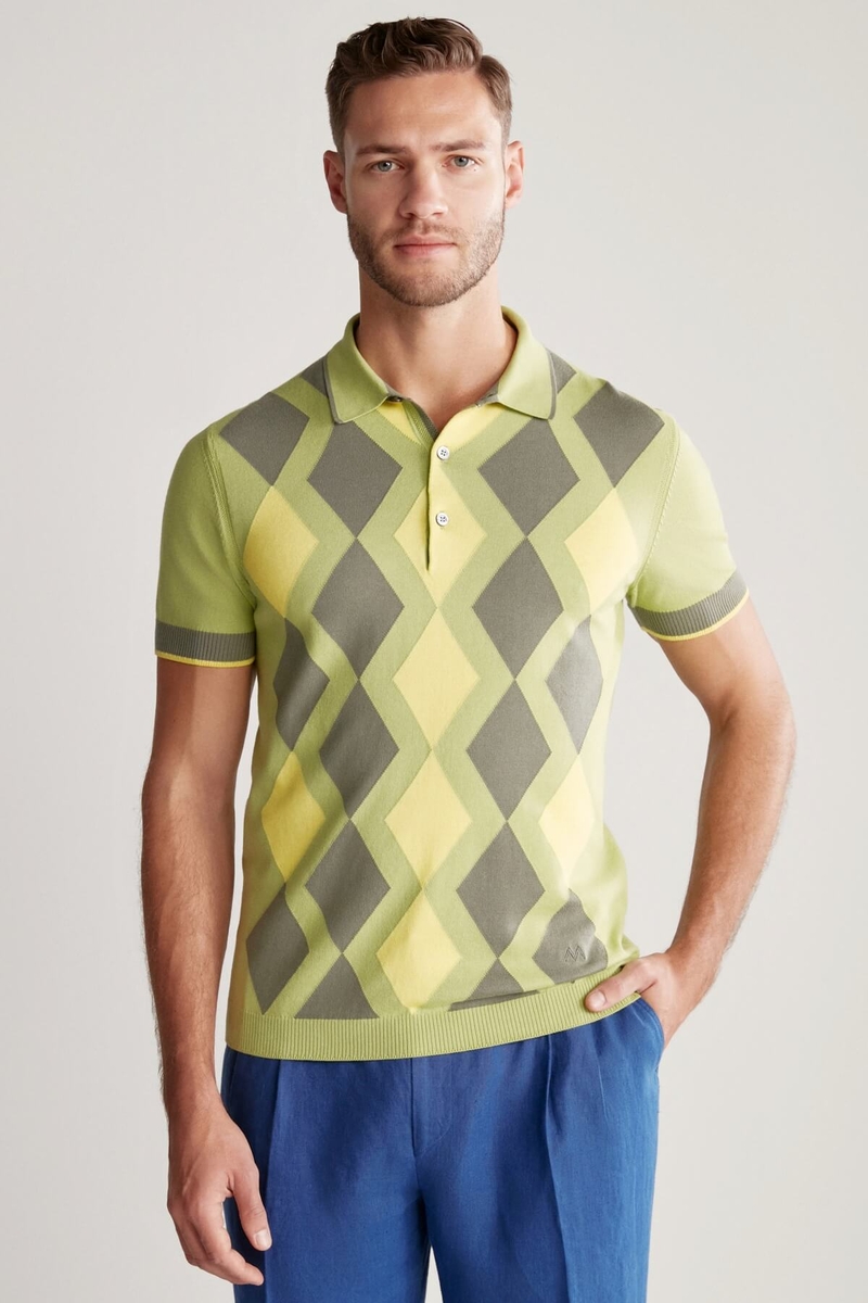 Hemington Yeşil Baklava Desen Triko Polo. 3 Hemington Yeşil Baklava Desen Triko Polo. 3