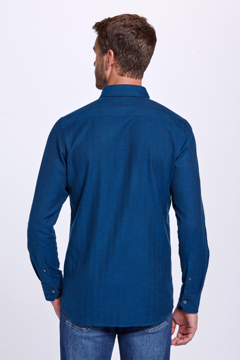 Hemington Petrol Mavisi Slim Fit Spor Gömlek. 4 Hemington Petrol Mavisi Slim Fit Spor Gömlek. 4