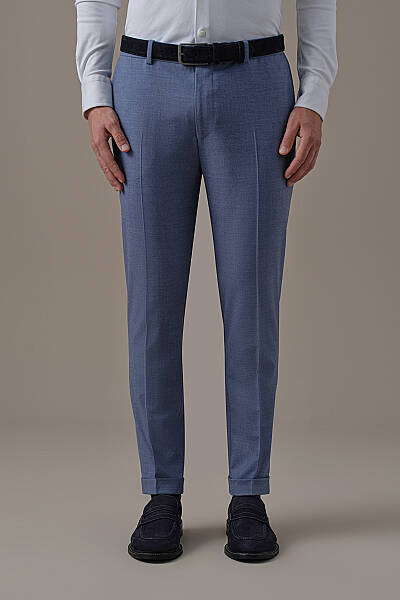 Saf Yün Mavi Chino Jogger Pantolon - Hemington