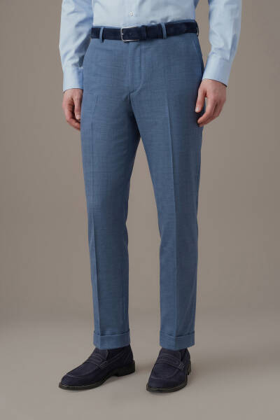 Saf Yün Mavi Chino Jogger Pantolon - Hemington