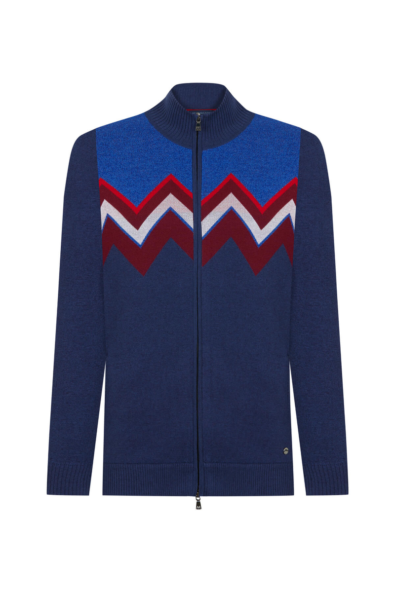 Hemington Zigzag Desenli Yün Karışımlı Lacivert Hırka. 9 Hemington Zigzag Desenli Yün Karışımlı Lacivert Hırka. 9